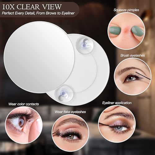 VEIOBFSA 15x13 Inch Lighted Makeup Mirror with USB Power, 10x Magnification
