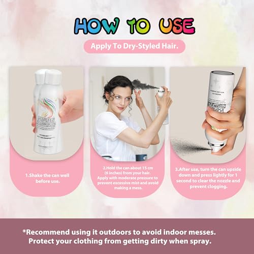 Temporary Black Hair Color Spray - Washable & Non-Sticky, 150ml