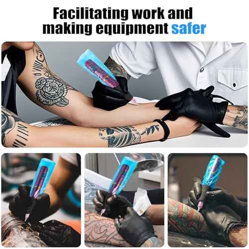 Tattoo Machine Covers with Tape Wrap, 200Pcs Large Pen Bags and 4Pcs Grip Wrap, Tattoo Machine Wrap Covers Pen Sleeves Combination Supplies