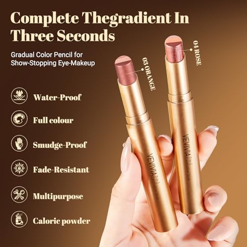 Vevivia 3-in-1 Eyeshadow Stick, Waterproof Glitter Highlighter