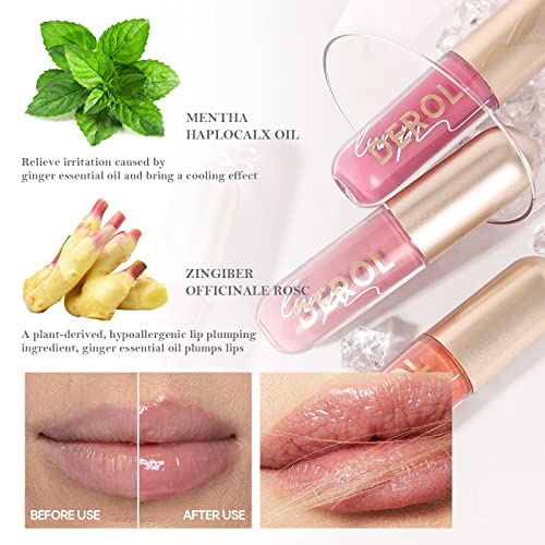 Lip Plumping Lip Gloss,Lip Plumper, Lip Care Serum,Lip Enhancer For Fuller,Reduce Fine Lines,Make Lips Plump and Moisturizing,Hydrating, Nourishing, Invigorating, Plumps, Volumizes (01# Lemonade)