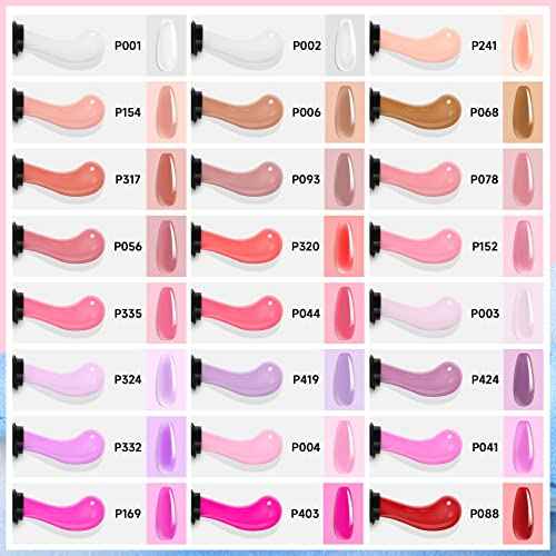 Morovan Poly Gel Nail Set: 48 Color Gel Extension Nails - Trendy Art Designs with Pure & Glitter Finish