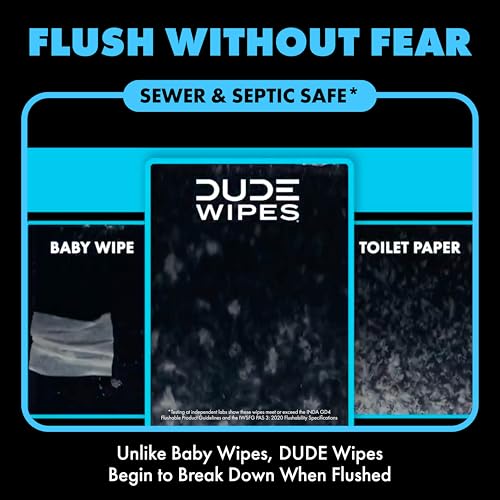 DUDE Wipes Unscented Flushable Wet Wipes for Sensitive Skin - 288 Count
