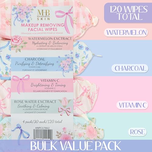 120pc Makeup Remover Wipes Variety Pack - Hydrating & Purifying