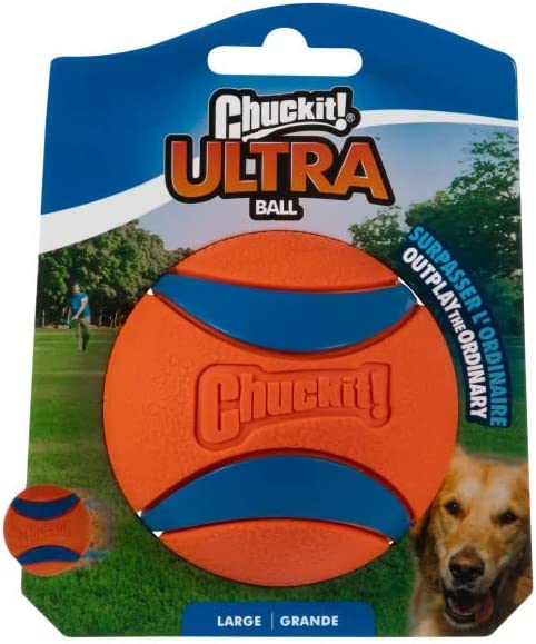 Chuckit Ultra Ball Dog Toy, Large (3.0 Inch Diameter) Pack of 1, for breeds 60-100 lbs