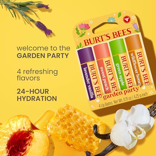 Burt's Bees Garden Party Lip Balm 4-Pack, Natural Moisturizing