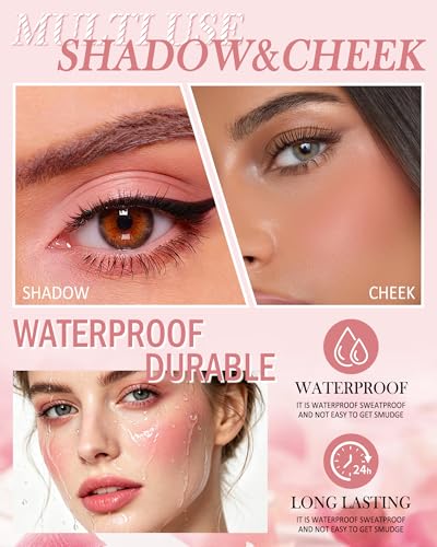 4-Color Blush Palette with Brush - Long Lasting Matte Finish