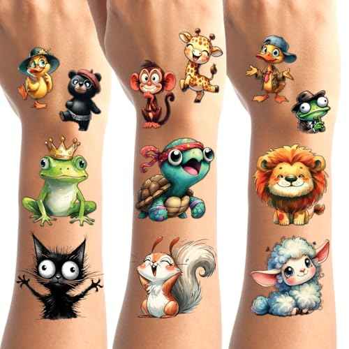 Temporary Tattoos - 30 Sheets Tattoos (Cute Animals)