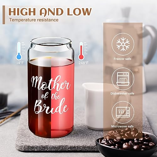 Zubebe 3 Pcs Bride Gifts for Bachelorette Party Bridal Shower Wedding Gift Set Include Glass Cup Canvas Tote Bag Makeup Bag