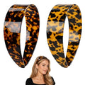 Women Wide Tortoise Shell Headbands No Slip Retro Hair Accessories