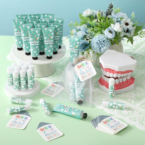 Leelosp 96 Pcs Dental Gifts Dental Assistant Week Gifts Lips and Hand Cream Gift Bulk with Appreciation Card for National Dentist's Day Hygienist Nurse Doctor Coworker Staff Hospital Office Supplies