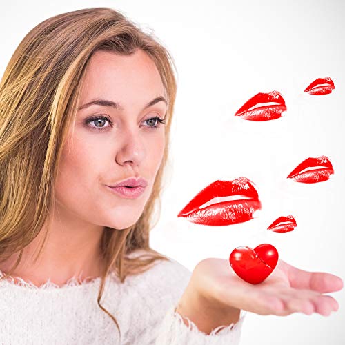 Boao 30 Pieces Valentine Heart Lip Gloss Tube Empty Funny Mini Plastic Lip Gloss Containers with 4 Pieces Plastic Funnels Valentine's Day Gifts for Women Girls DIY Cosmetics, 5 ml