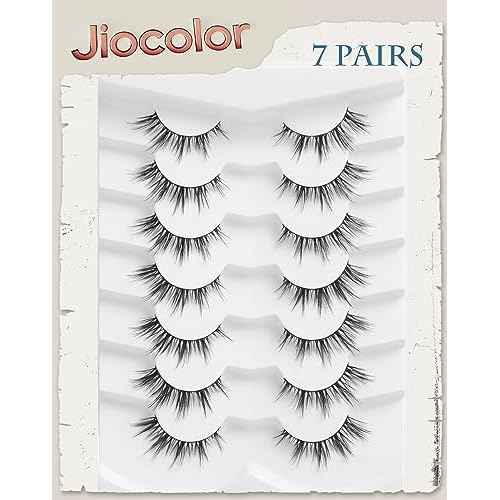 Natural Lashes That Look Like Extensions Strip Lashes Natural Look Thin Band Wispy Eyelashes 13mm Cat Eye False Eyelashes Foxy Eye Lashes 12 mm 7 Pairs S10