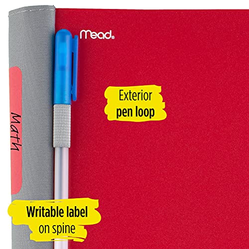 Five Star Spiral Notebook + Study App, 5 Subject, College Ruled Paper, Advance Notebook with Spiral Guard, Movable Tabbed Dividers and Expanding Pockets, 8-1/2" x 11", 200 Sheets, Red (73146)