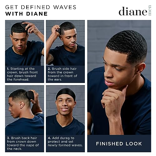 Diane 7-Row 100% Boar Bristle Brush for 360 Waves Fine to Medium Hair