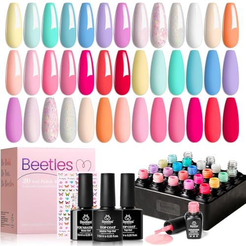 Beetles Awakening Alice Pastel Gel Nail Polish Set with Base & Matte Top Coat