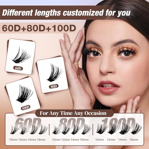 Lash Clusters Kit - 224pcs DIY Eyelash Extensions with Bond & Seal