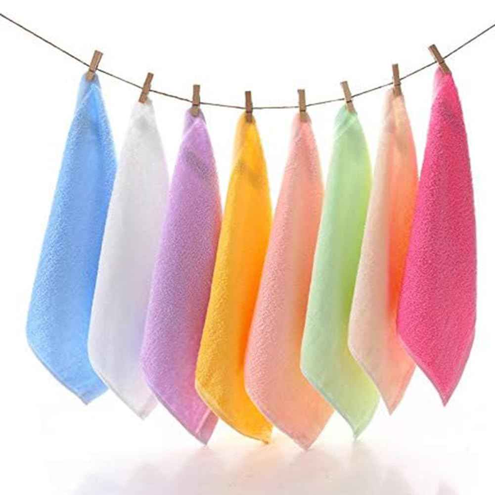 YiYaYo Luxury Baby Washcloth Towel Set 16 Pack for Children Baby Bathroom-Hotel-Spa-Kitchen Multi-Purpose Fingertip Towels & Face Cloths 10'' x 10''