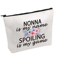 PWHAOO Grandma Nonna Gift Nonna Is My Name Spoiling Is My Game Best Nonna Ever Cosmetic Make Up Storage Bag Gift (Nonna Bag)