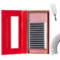 DeceMars 10D U-Shaped Eyelash Extensions - Easy Fans, Soft Matte Black