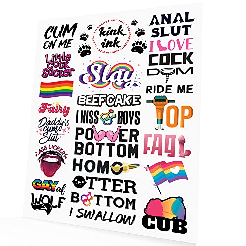 24 Hardcore Temporary Tattoos by Kink Ink - LGBTQ+