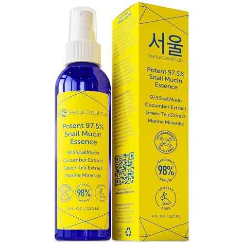 SeoulCeuticals Korean Face Mist 97.5% Snail Mucin Essence - K Beauty Skincare Facial Spray - Cucumber Extract + Marine Minerals + Green Tea + Aloe 4oz