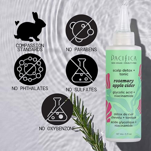 Pacifica Scalp Detox Tonic ? Scalp Exfoliator with Glycolic & Salicylic Acid for Clarifying Build Up & Purifying ? Infused with Rosemary to Support an Itchy, Dry Head ? Vegan & Cruelty-Free ? 5 oz
