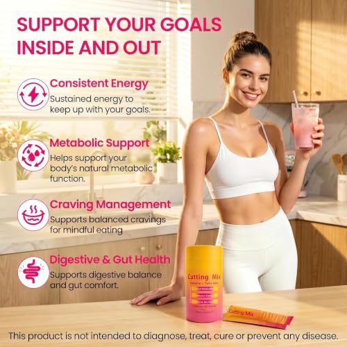 TOTACLEA Cutting Mix Prebiotic Drink - Strawberry Açaí, Vegan, Gluten-Free, 30 Servings