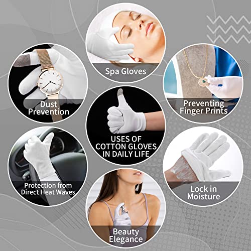 Sibba Touch Screen Cotton Moisturizing Gloves for Dry Hands - 2 Pairs