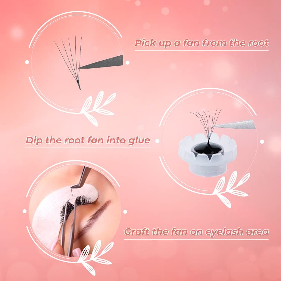 JINKGOLASH 500 Eyelash Extension Promade 4D to 16D Not Premade, Ultra Lash Fans 0.03/0.05/0.07mm Thickness, C D Curl Lashes, 8 - 16mm Length for Easy Volume Individual Eyelash Extensions Clusters DIY(12D-0.03-C (15mm))