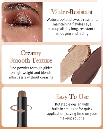 Bronze Shimmer Eyeshadow Stick with Built-In Blender