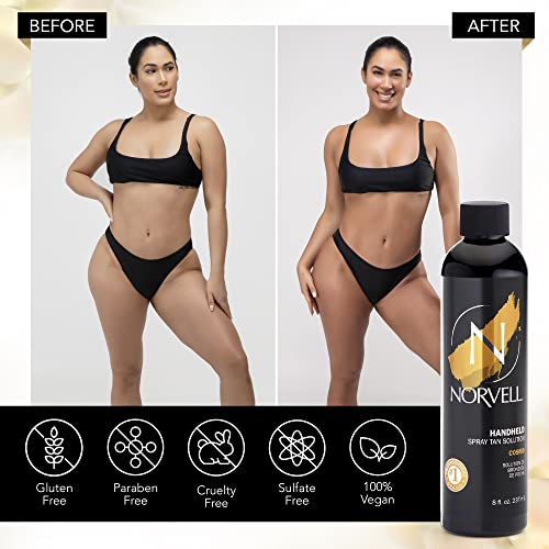 Norvell Spray Tan Solution Cosmo 8 fl oz ? Professional Sunless Tanning Formula With a Blend of Warm Brown & Cool Violet Brown Undertones, Long Lasting Handheld Self Tanning Spray
