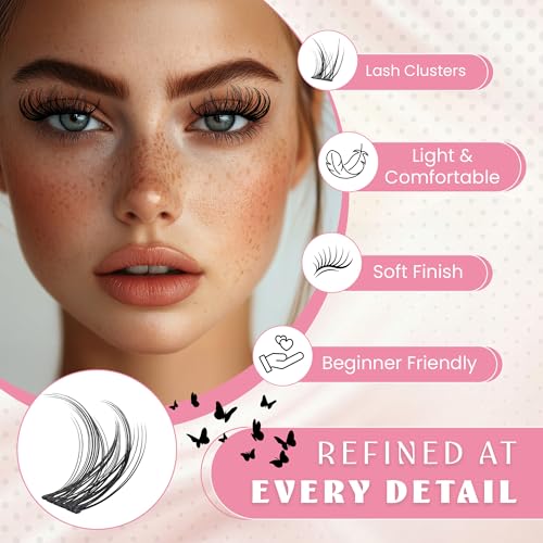 Flutter D Curl Cluster Lashes 10-18mm Mixed Length