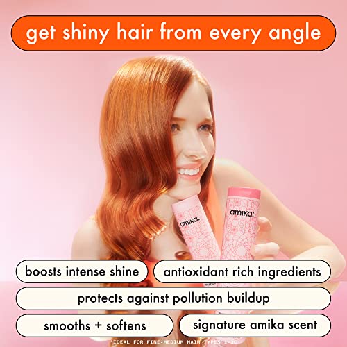 Amika Mirrorball High Shine Shampoo 1000ml - Boosts Shine & Softness