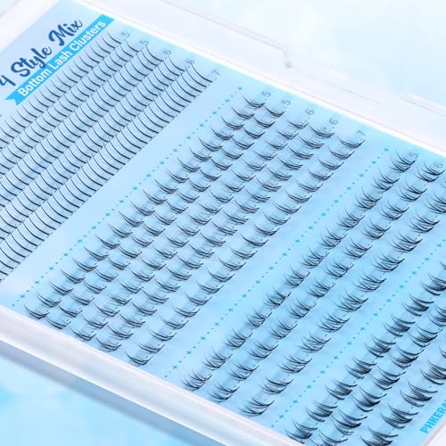 4 Style Bottom Lashes Natural Bottom Lash CLusters Lower Manga Eyelash Clusters 372pcs Anime Fairy Individual Lashes Bottoms DIY Eyelash Extensions, 5-7mm