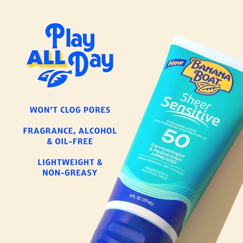 Banana Boat Sheer Sensitive SPF 50 Sunscreen Lotion, 6oz