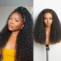 Frodio 18-Inch Kinky Curly Half Wig with 200% Density, Glueless, Boho Waves