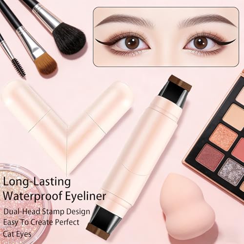 Winged Eyeliner Stamp Pen Set - Dual-Ended Waterproof Liquid Liner