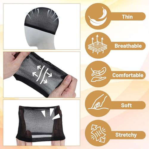 Wave Cap 10-Pack Stretchy Nylon Wig Cap for Men & Women