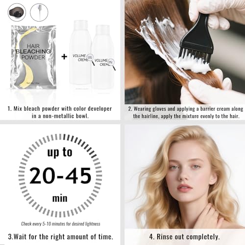 Blue Hair Bleach Powder - Up to 8 Levels Lift