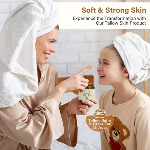 Beef Tallow for Skin - Whipped Moisturizer Balm, Natural Hydrating Cream for Face & Body, Relief for Dry & Sensitive Skin, Tallow Honey Balm (2)