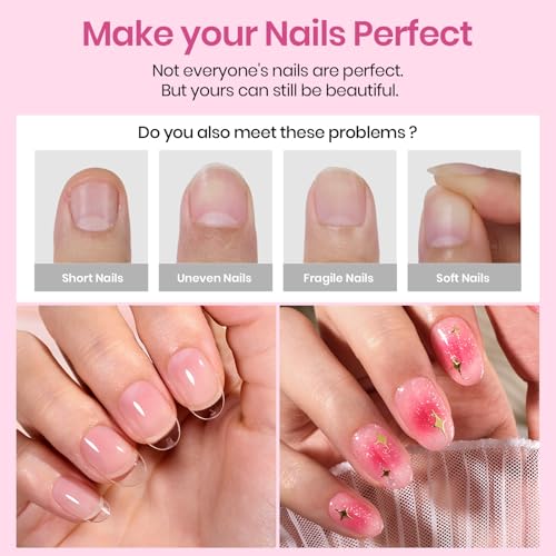Beetles Oval Short Gel Nail Tips A- 384pcs, 12 Sizes, Pre-Etched, No Shaping Needed