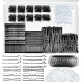 510 Piece Black Bobby Pins & Hair Clips Set with Nets