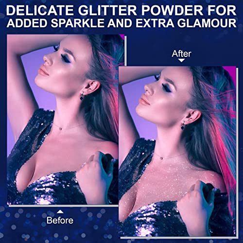 2 Pcs Body Glitter Spray, Perfect Long-Lasting Shiny Hair and Clothes Glitter Spray for Stage Makeup, Festival, Rave Prom.