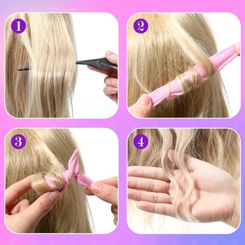 Bememo 40-Pack Soft Colorful Hair Curlers for Overnight Styling, No Heat