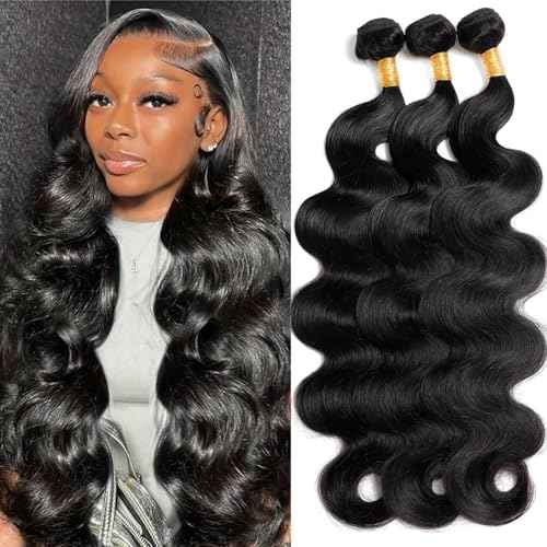 MDL Human Hair Bundles Body Wave Brazilian Virgin Human Hair 3 Bundles 18 20 22 Inch Unprocessed 12A Body Wave Human Hair Extensions Natural Color