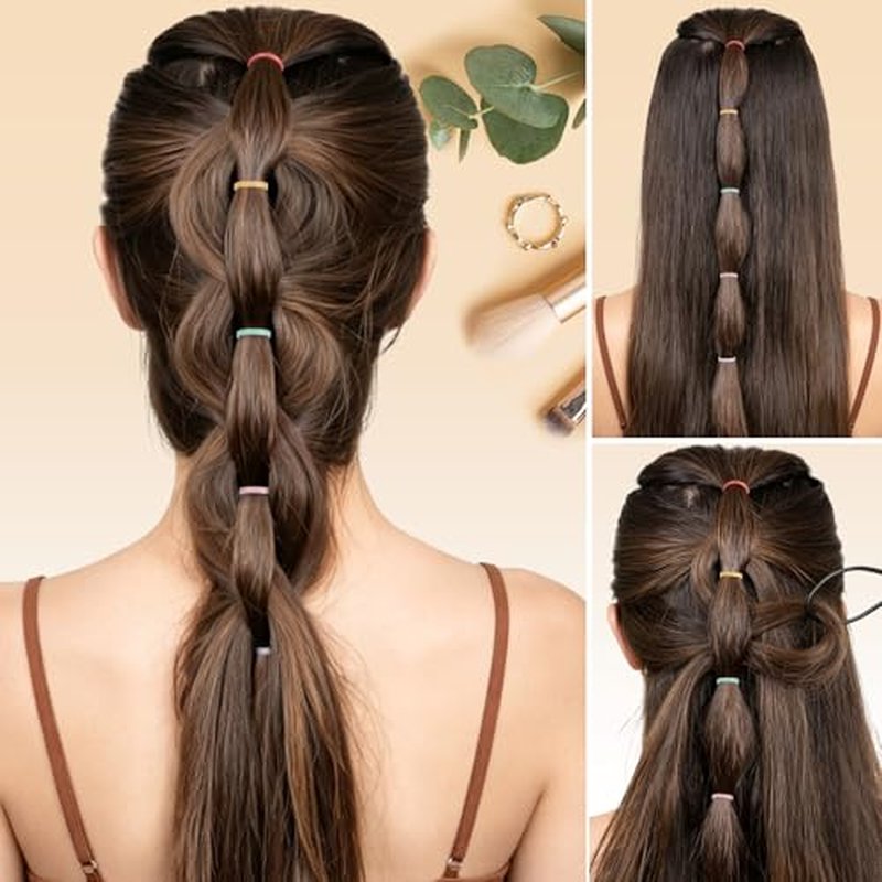 1000 Pcs Mini Hair Rubber Bands - Soft Elastic Ties for Kids & Adults