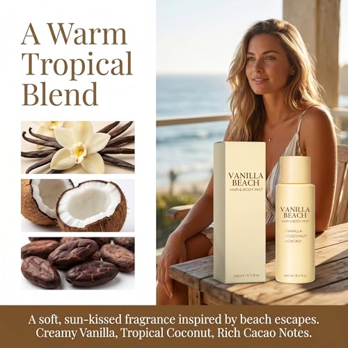 Vanilla Coconut Beach Hair & Body Mist Spray - 8.11 fl oz
