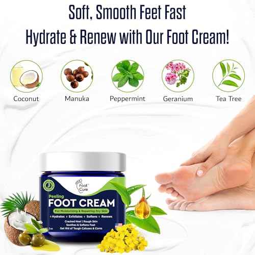 FOOT CURE Tea Tree Oil Foot Cream - Moisturizing Athletes Foot Care For Dry Cracked Feet Cream - Heel & Callus Removal, Toenail Treatment, Ringworm Itchiness Relief - Foot Cream, 2 ounce (Pack of 1)