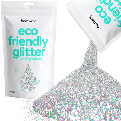 Hemway Biodegradable Glitter 100g Silver Holographic Eco-Friendly
